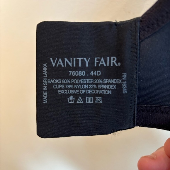 VANITY FAIR SZ 44D Underwire Lightly Padded Smooth Back Bra NEW WITH TAG - Picture 5 of 6